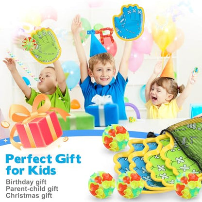 Dolanus Toss and Catch Games - Throw Catch Velcro Ball Set with 4 Paddle, 4 Balls, Toys for Kids Outdoor Outside Pool Sand Beach Activities, Birthday Gifts for Ages 3 4 5 6 8 12 Year Old Boys Girls
