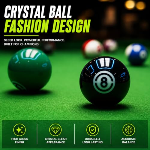 HMQQ 2 1/4" Replacement 8 Ball for Pool Table, Regulation Size Professional Resin Billiard Ball, Durable Glossy Finish, Single Black Pool Ball - style: Black 8
