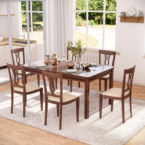 LAUSAINT HOME Board Game Table with Removable Table Top, 54” x 31” Play Area, Gaming and Dining Table with EVA Play Mat, Detachable Cup Holders and Trays for 6 Players, for Card, DND and Poker, Walnut - size: REC Table