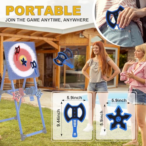 Throwing Axe for Axe Throwing Game for Backyard, Throwing Axe Set with Throwing Star for Outdoor Games, Durable and Fun for All Ages - style: 8 Axes+8 Stars