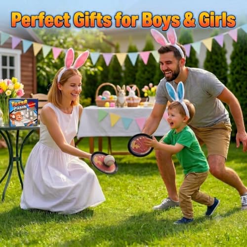 Clap&Leap Toss and Catch Ball Set, Outdoor Games, Kids Toddler Baseball Glove & Catch Ball Toys, Easy to Use Sticky Balls, Fits All Hand Sizes, for Beach Yard Pool Outside (Upgraded)