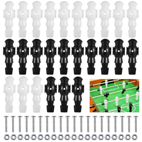 26 Pcs Foosball Men, Resin Foosball Replacement Parts, Table Soccer Player Set for Tournament Foosball - color: Black and White