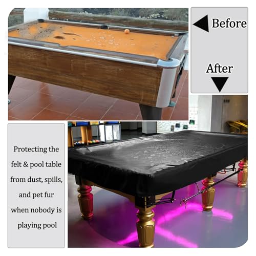 Billiard Pool Table Cover,Waterproof Scratchproof for 7/8/9 Feet Pool Tables Protect From Dust Spills and Pet Fur,210D Oxford with Drawstring for Snooker Billiard Tennis Air Hockey Tables,8FT:96.5*55* - size: 8FT:96.5*55*7.8in