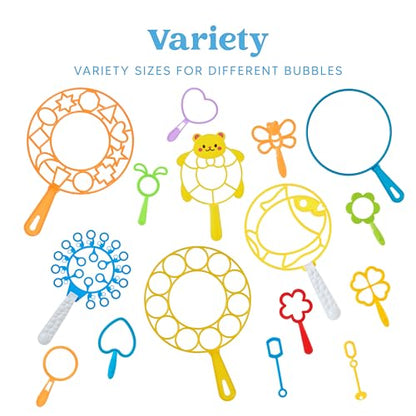 JOYIN Big Bubble Wands Set, 48 Pcs Giant Bubble Maker with Tray Bulk for Kids Adults Gifts, Summer Outside Toys, Easter Basket Stuffers, Birthday Party Favors - style: Various