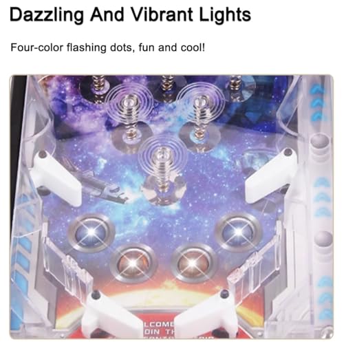 Arcade Tabletop Pinball Toy with Light and Sound Effects, Electronic Pinball Machine for Kids and Adults, Christmas Pinball Gifts with Digital Counter, Mini Pinball Machine Kit