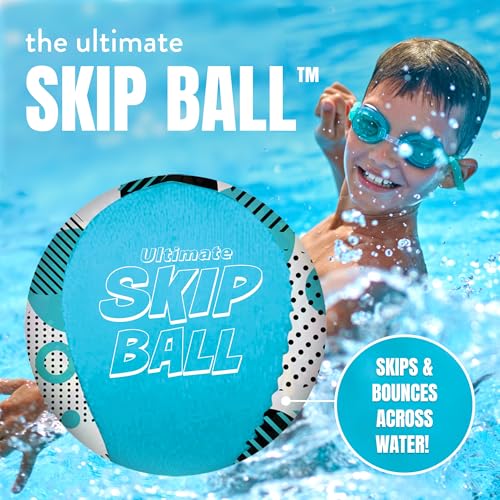 Activ Life The Ultimate Water Skip Balls, Water Bouncing Ball for Swimming Pool, Beach Toys for Friends, Family, Kids and Adults - style: Blue Spots