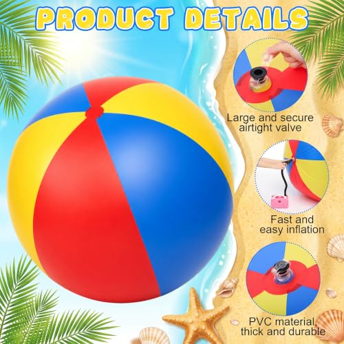 8.2 FT Giant Inflatable Beach Ball Jumbo Rainbow Beach Ball Extra Large Pool Balls for Summer Swimming Pool Party Yard Lawn Garden Decor