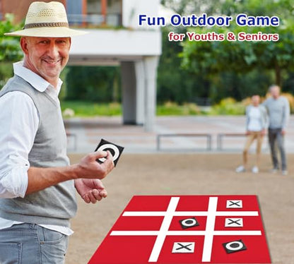 PJDRLLC Giant Tic Tac Toe Bean Bag Toss - Outdoor Camping Backyard Lawn Games for Kids Adults - Large Indoor Family Games for Christmas Party
