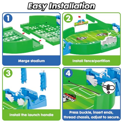 PowerKing Portable Foosball Table - Mini Tabletop Sports Game for Competitive Family Fun - color: Green-E013