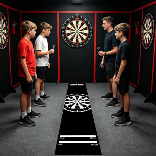 Dart Board Mat,Non-Slip Portable Floor Protection with Throw Line | Protective Dart Mat | for Game Room Recreation Center Office Break Room Basement Garage Dormitory - size: E