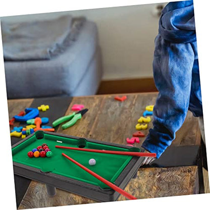 BESPORTBLE 1set Mini Desktop Billiard Game Fun Tabletop Pool Table Toy for Boys and Girls and Adults for Home Office School and Travel Complete Cues and Accessories