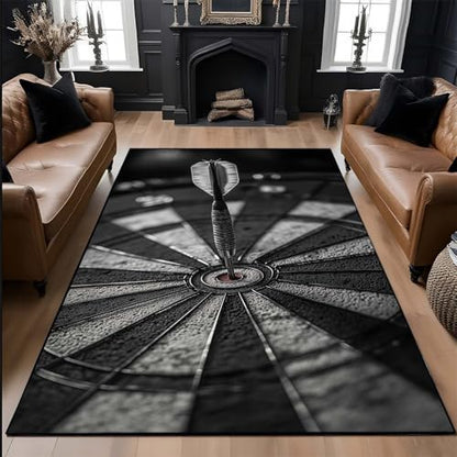Dart Board Area Rug, Darts Area Rug, Sports Theme Gaming Rugs, Play Rugs for Playroom, Washable Non Slip Soft Low Pile Darts Carprt for Living Room, Game Room (6' x 9'(Rectangular)) - size: 6' x 9'(Rectangular)