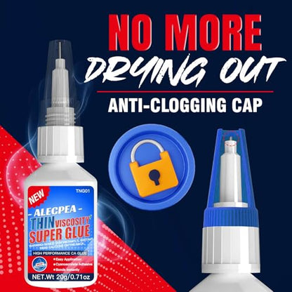20g Thin CA Glue (2-3 CPS), 2-5 Second Cure Time - Ideal for Hobbies and Precision Work: Woodworking, Model Making (Cars, Airplanes), Pen Turning, Inlays, and Surface Stabilization - size: 20g/1Pack, style: Thin CA Glue