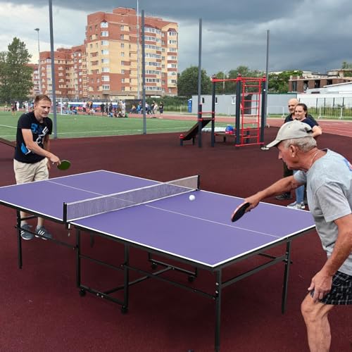Professional Outdoor Table Tennis Tables,Foldable &Portable Ping Pong Table Set for Indoor & Outdoor Games with Net for Adults/Teens,2 Table Tennis Paddles and 3 Balls