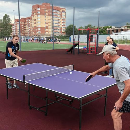 Professional Outdoor Table Tennis Tables,Foldable &Portable Ping Pong Table Set for Indoor & Outdoor Games with Net for Adults/Teens,2 Table Tennis Paddles and 3 Balls