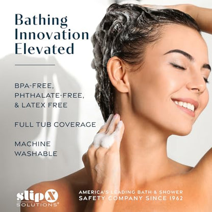 SlipX Solutions Power Grip Bathtub Safety Mat | Precision Grip Technology for Longer, Stronger, & Softer Wet Surface Protection | Solid Gray 39"x16" - color: Solid Gray