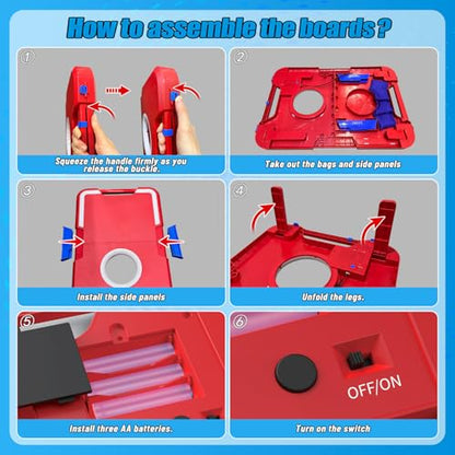 TERRAMUS Light-Up Cornhole Board Set, Corn hole Sets with Sound Effects, 2 Foldable Boards & 8 Bean Bags, Portable Outdoor Toss game, Backyard Party Camping Toys Gifts for Kids,Teens,Family,Ages 6-12+