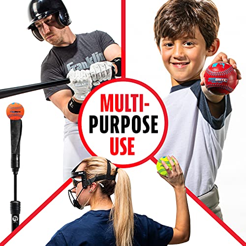 Franklin Sports - Pro Brite - Neon Rubber Teeball - MLB - Youth Tball - Baseball + Softball - Indoor & Outdoor Use - style: 12 pack