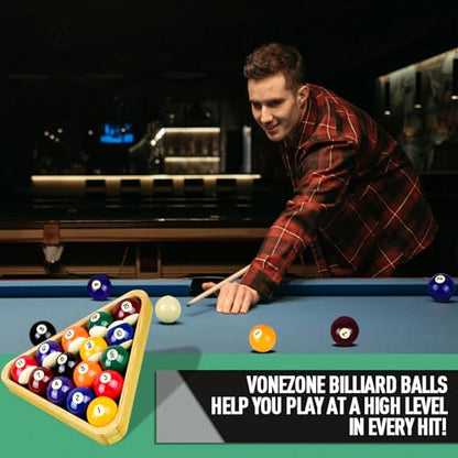 Billiard Balls Complete 16 Ball Set, Pool Balls Billiard Set 2-1/4" Regulation Size,New Upgrade Billiards Professional Pool Table Balls - color: New Upgrade