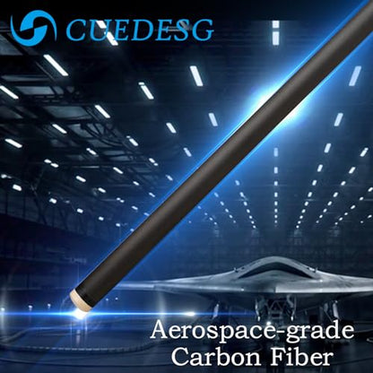 Carbon Fiber Break Cue Pool Stick,3 Piece Breaking Cue Stick,Low Deflection Jump Break Cue,13mm Pro Tip with PU Bag - color: 25oz_Black