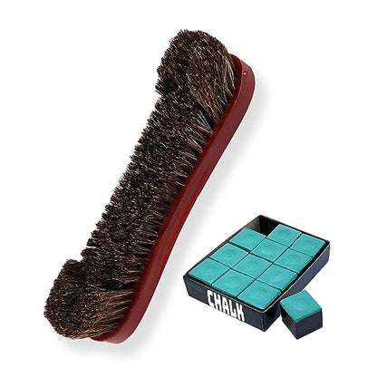 Freetime Fun Pool Table Brush for Felt with Real, Authentic Horse Hair Billiards 10.5" Pool Table Brush Bonus Pack of Chalk - style: 10.5" Pool Table Brush