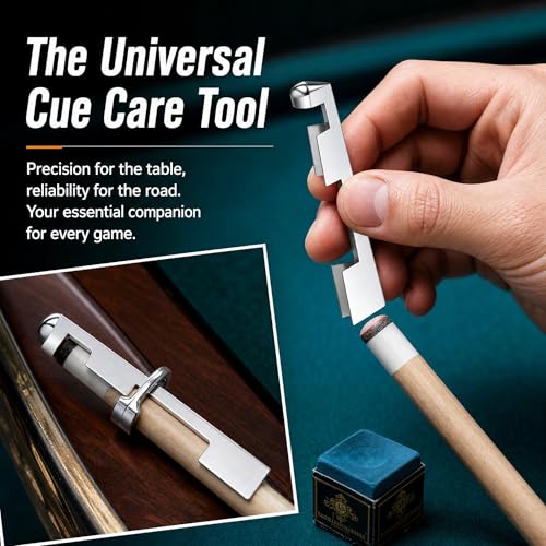 2 Sets Pool Cue Tips Replacement Kit, Stainless Steel Billiard Stick Repair Tool, Easy to Use Clamp Fastener, for Snooker, Professional Billiards Table Accessories