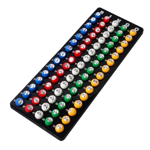 GSE Games & Sports Expert Professional Bingo Master Board & 7/8" Multi-Color Balls, Black Bingo Calling Board for Parties, Large Groups, Family Game Night - style: Multicolor Balls & Black Board