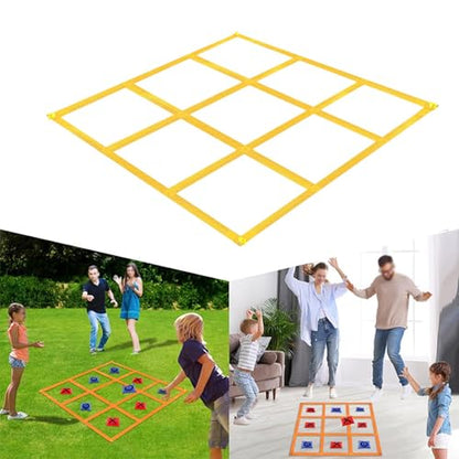 Giant Tic Tac Toe Outdoor Game 47.24x47.24inch Portable Tossing Game with Ground Stakes for Lawn Backyard Garden Family Fun