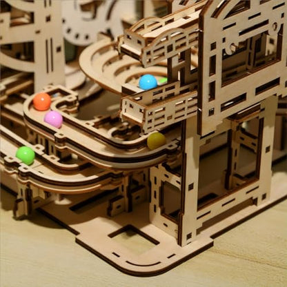 3D Wooden Puzzles Marble Run Set - Space Labyrinth Mechanical Model Kits with Motor, Brainteaser and Puzzle for Christmas/Birthday,Gifts for Adults and Teens to Build Combination - style: Space Labyrinth