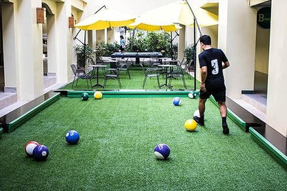 American Challenge Foot Pool Soccer Game Ball Set – 16-Piece Giant Soccer Billiards Fusion Game – Outdoor & Indoor Lawn Football Pool Balls