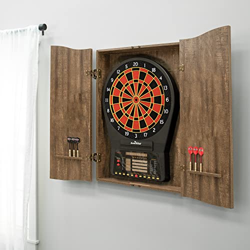 DMI Sports MI Sports Brown CricketPro Dartboard Cabinet | Designed for Arachnid 15.5” CricketPro 900, 800, 750, 650 Electronic Dartboards | Does Not Include Dartboard