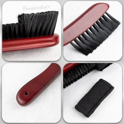 Framendino, 3 Pack Billiards Pool Table Rail Brush Cleaning Tools Set with Cleaner Cloth Wine Red - color: Wine Red