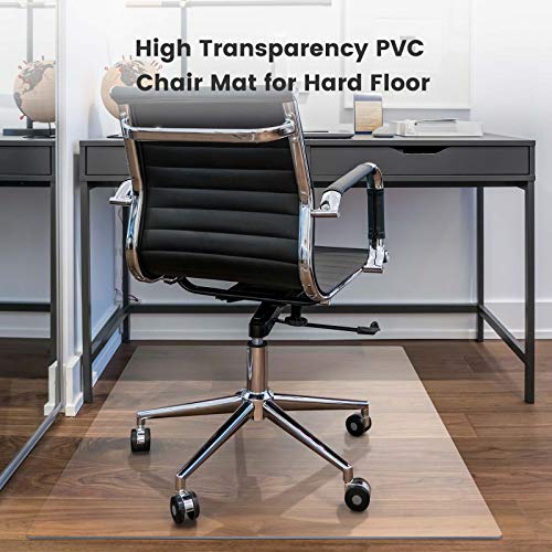 Yecaye Office Chair Mat for Hardwood Floor, 30" x 48" Clear Computer Desk Chair Mat, PVC Heavy Duty Floor Protector for Rolling Chairs, 1.7mm Thick Chair Mat (Transparent, 30" x 48" x0.07'') - size: 30" x 48" x 0.07''