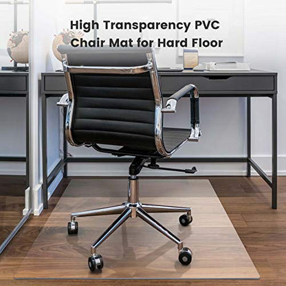 Yecaye Office Chair Mat for Hardwood Floor, Clear Computer Desk Chair Mat, PVC Heavy Duty Floor Protector for Rolling Chairs, 1.7mm Thick Chair Mat (Transparent, 46" x 60" x0.07'') - size: 46" x 60" x 0.07''
