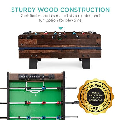 Best Choice Products Multi-Game Table Series – Interactive Game Tables for Kids with Foosball, Air Hockey, Billiards, Ping Pong & More | Childrens - color: 4-in-1 Dark Wood