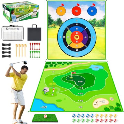 LYDARZ Golf Chipping Practice Mat for Backyard Games, Battle Golf Hitting Mat for Swing Training Game, Perfect for Outdoor Activities - size: Target Disk Pattern: 3A