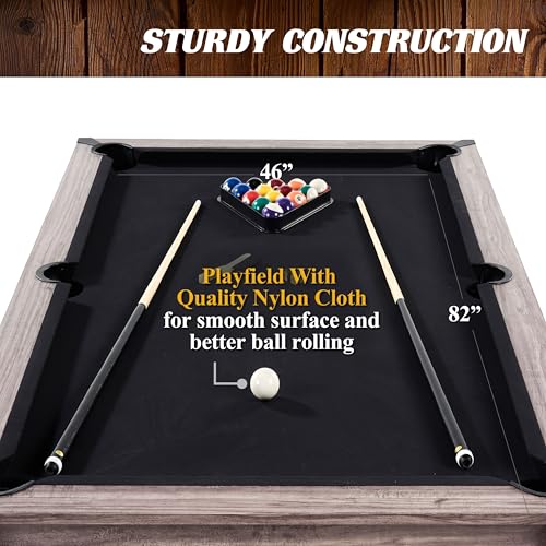 Barrington Billiards 7' Drop Pocket Pool Table 3-in-1 Combo Table, Dining Top, Table Tennis and Billiards with Accessories - style: 7 Ft. Monteray Brown