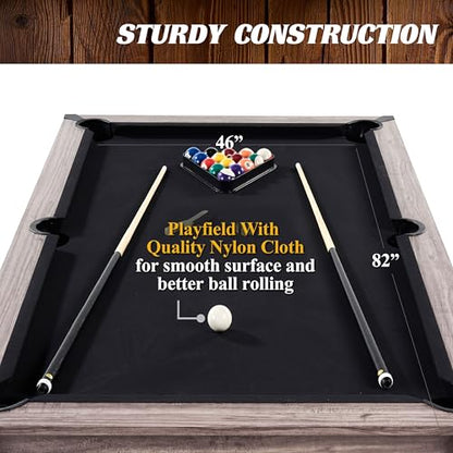 Barrington Billiards 7' Drop Pocket Pool Table 3-in-1 Combo Table, Dining Top, Table Tennis and Billiards with Accessories - style: 7 Ft. Monteray Brown