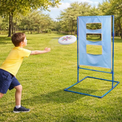 Disc Toss Game, Outdoor for Beach Adults, Portable Metal Frame for Tailgate Family Entertainment - style: 2 soft frisbees (18CM) + targe