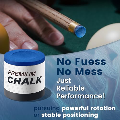 SOLROS Billiards Cue Chalk - High Performance Pure Round Pro Chalk | Color：Blue，3PCS，Low Dust & Long Lasting，Ready to Usez，Smooth Control，for Any Venue - color: Blue