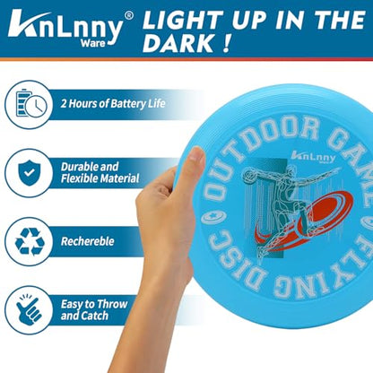 KnLnny Ware LED Flying Disc for Outdoor Games - color: Blue-with Light