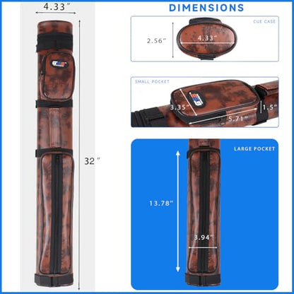 GSE Games & Sports Expert 2x2 Deluxe Hard Billiard Pool Cue Stick Carrying Case, Billiard Cue Case, Billiards Accessories (Several Colors Available) - color: Oval - Brown
