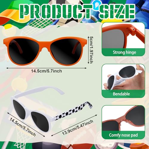 48 Pcs Inflatable Sports Beach Balls wtih Glasses for Party Favors Variety Pack Basketball, Baseball, Football, Soccer Beach Balls Sports Themed Summer Pool Birthday Decorations - style: Sports