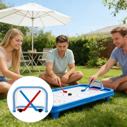Mini Tabletop Hockey Game Set Including 2 Goal Nets 2 Ice Hockey and 2 Sticks Christmas Indoor Desk Novelty Toy Fast Paced Fun Sport Party Games for Adults