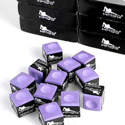 HMQQ Pool Cue Chalk – 12 Pack Billiard Chalk, Low Dust & Anti-Slip Cue Chalk for Smooth, Accurate Shots – 6 Colors Available for Pool Lovers, Home Tables & Clubs - color: Purple