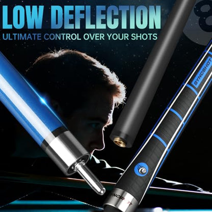 Carbon Fiber Pool Cue Stick 58" Professional Pool Sticks for Adults Full Carbon Technology Tacos De Billiar Low Deflection Billiard Pool Table Cues 3 Colors Available - color: Blue-H1