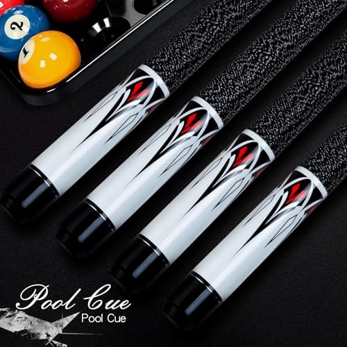 Pool Cue Stick - 58 inch Maple Billiard Pool Stick, 19/20/21 oz 1/2 Maple Pool Cue Stick Kit, 2-Piece Billiard Pool Cue Stick - color: White With Case(19 oz/11.5mm)