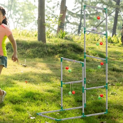6 Pairs Toss Balls Ladder Toss Game Set Tossing Game Outdoor Indoor Game Portable Sturdy PP Material Suitable for Kids Adults Lawn Parties