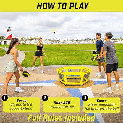 GoSports Pickle 360 Game Set – Pickleball Without a Court – Outdoor Lawn, Beach, and Backyard Paddle Ball Game - style: Hardcourt