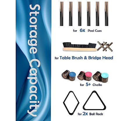 Wall Mount Pool Cue Rack – Solid Pine Wood Billiards Stick Holder for 6 Pool Sticks,Game Room Wall Decor & Pool Table Accessories Organizer